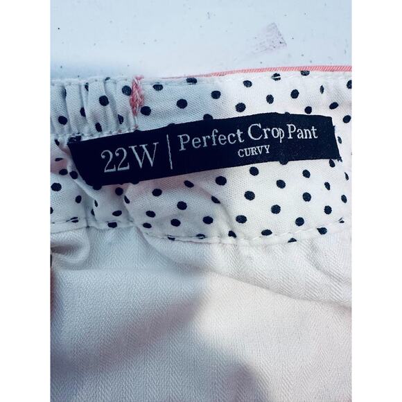 Talbots Womens Perfect Crop Pants Curvy 22W Pink Cotton Stretch Chino Beachy - Picture 5 of 9